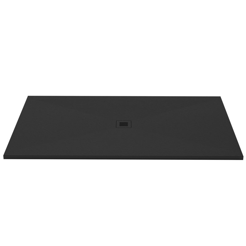 Feel 72'' W 42'' D Rectangular Shower Base, Slate Black