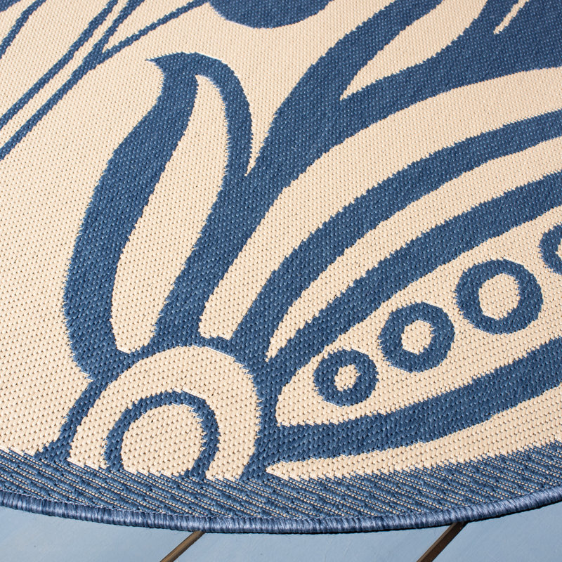 Herefordshire Performance Floral Indoor/Outdoor Area Rug, Round 6'7"