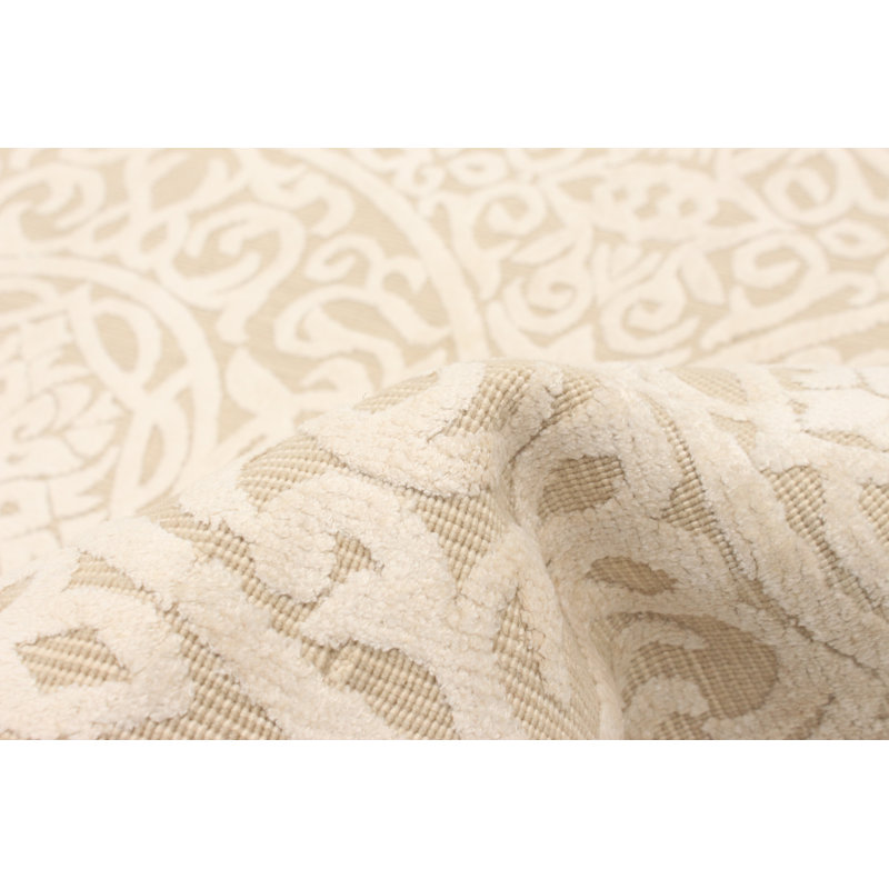 Tapis géométrique ivoire tissé à la main