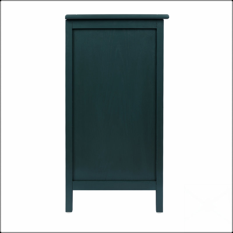 Durable Natural Rattan 3-Drawer Cabinet,  For Bedroom And Living Room Storage, American Furniture Style, Green
