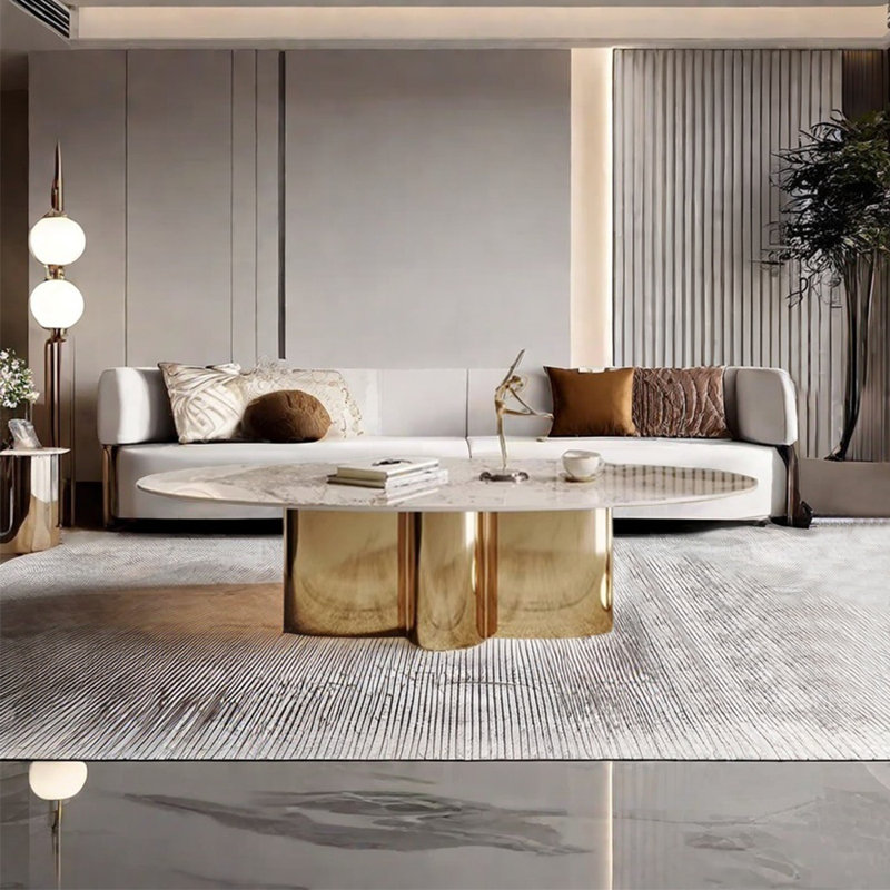Light luxury modern simple coffee table, 15.7" H x 47.2" L x 27.6" W