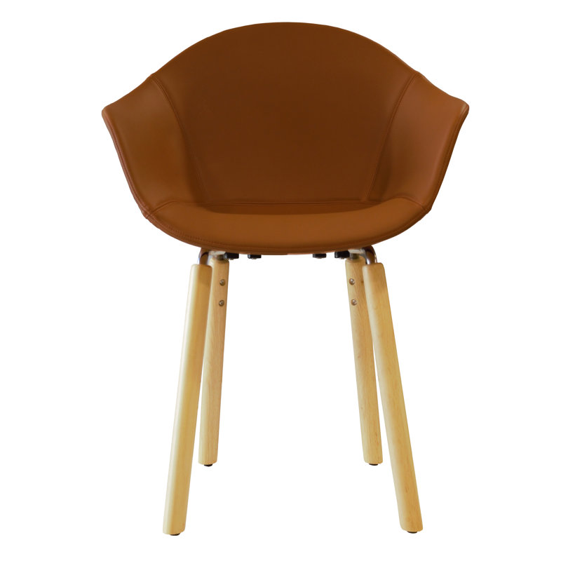 Chaise de salle à manger rembourrée TA, Cognac