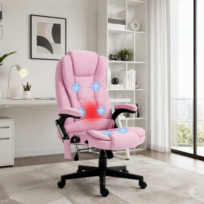 Chaise de bureau inclinable chauffante avec 6 points de vibration