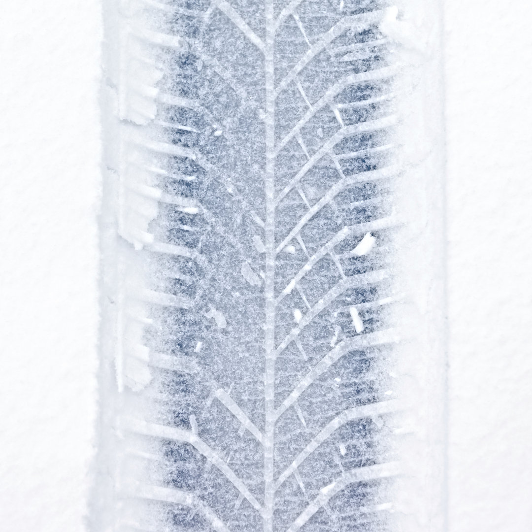 Fresh Tire Track In The Snow von Mbbirdy - Kunstdrucke ohne Rahmen auf Leinwand