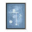 «Boat Motor 2 Blueprint - Blue - Floater Frame», impression sur toile-46818884-46818886