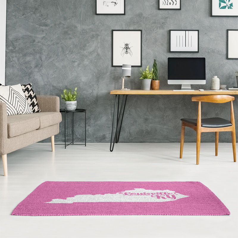 Tapis de l’aire rose louisville kentucky, Rectangle 5 pi x 7 pi, Non