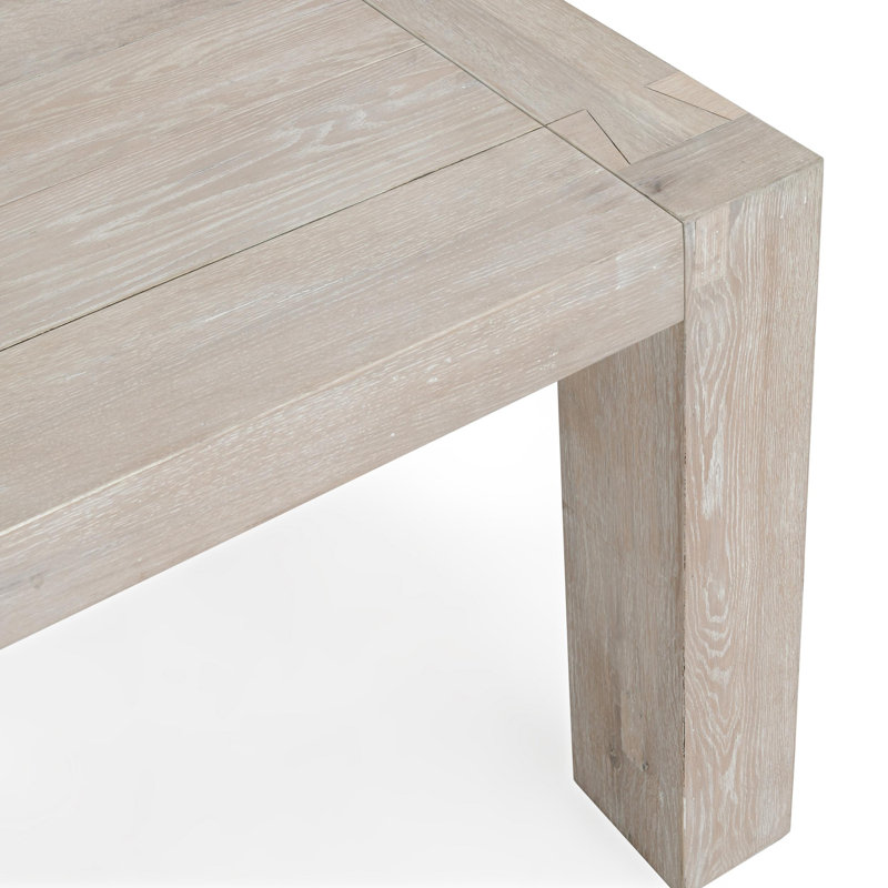 Kingston Wood Dining Table, Aged White