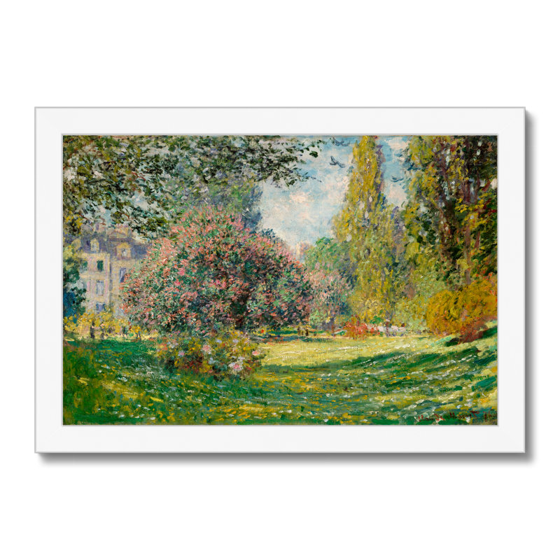 Landscape-The Parc Monceau by Claude O. Monet - Wrapped Canvas Painting, 24cm H x 34cm W x 2.3cm D, White Framed Paper Print