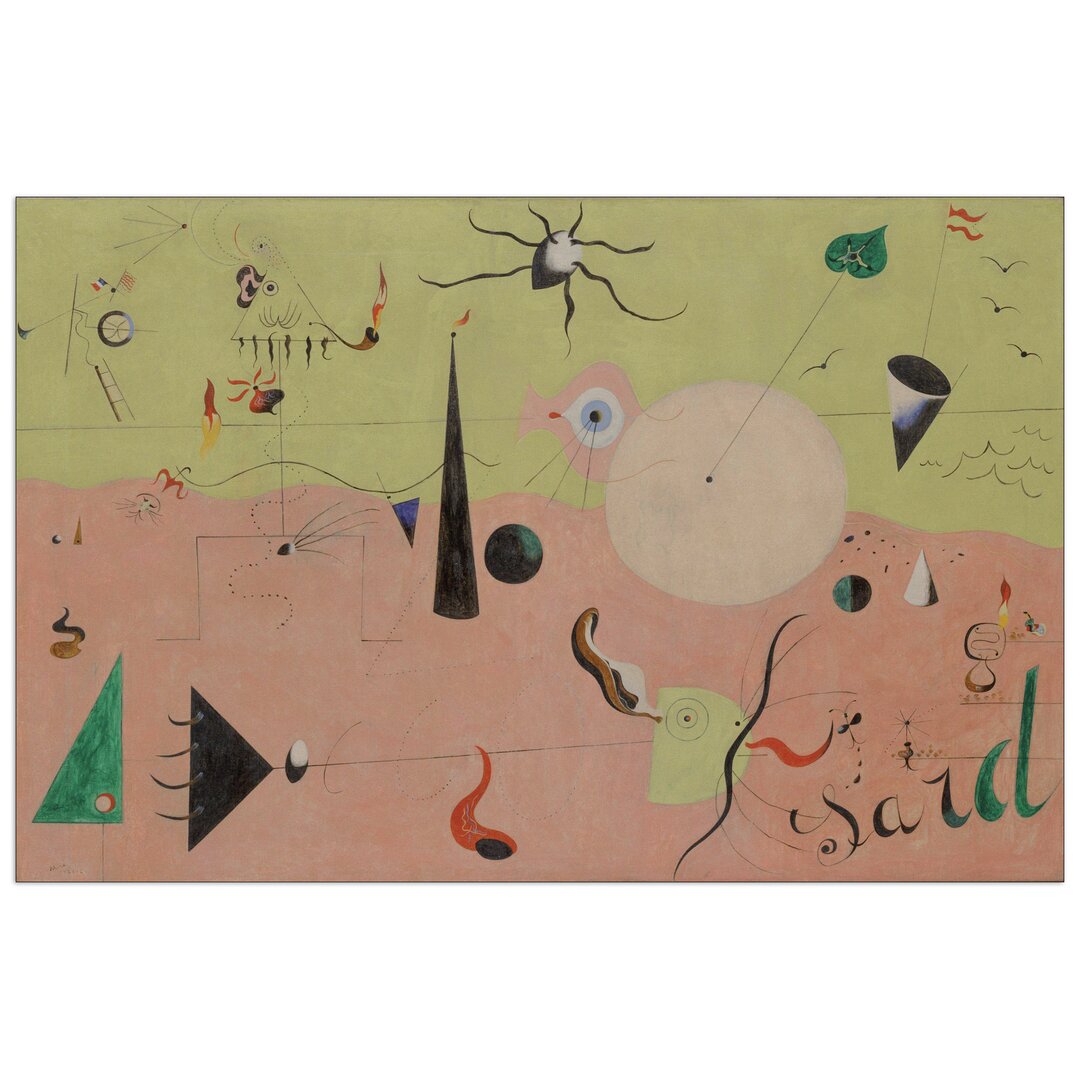 Wandbild „The Hunter" von Joan Miro, Kunstdruck