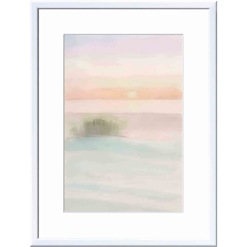 «Island Calm II» par Stellar Design Studio - peinture encadrée, Blanc, H 12 po x l 12 po