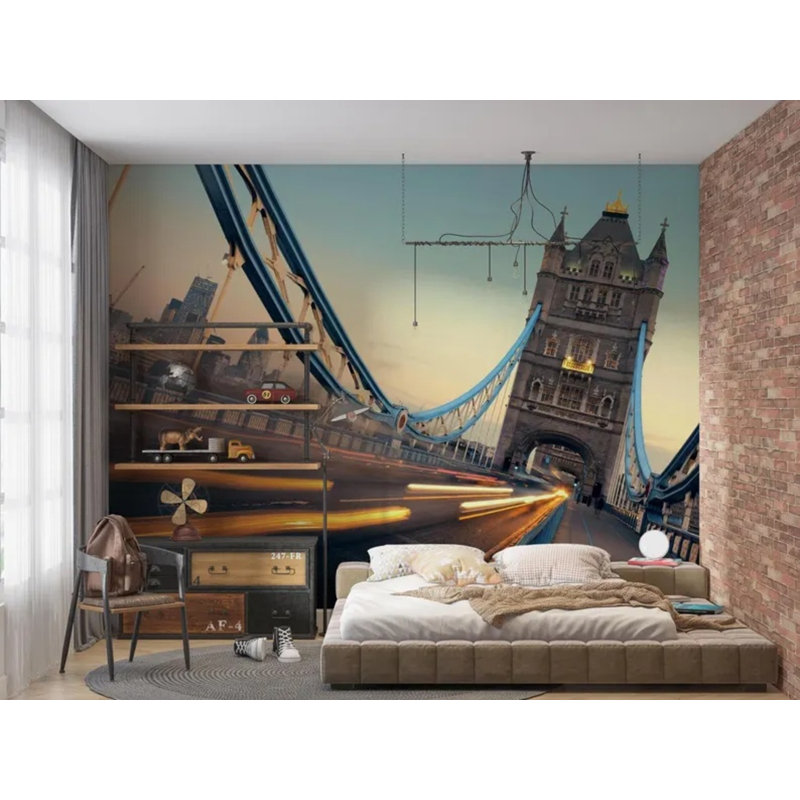 Panneau mural London Tower Bridge, L 96 po x l 108 po