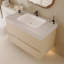 Meuble-lavabo flottant moderne 29,9 po avec comptoir en faux marbre et lavabo encastré en céramique, fixation murale pour petites salles de bain et appartements-402620929