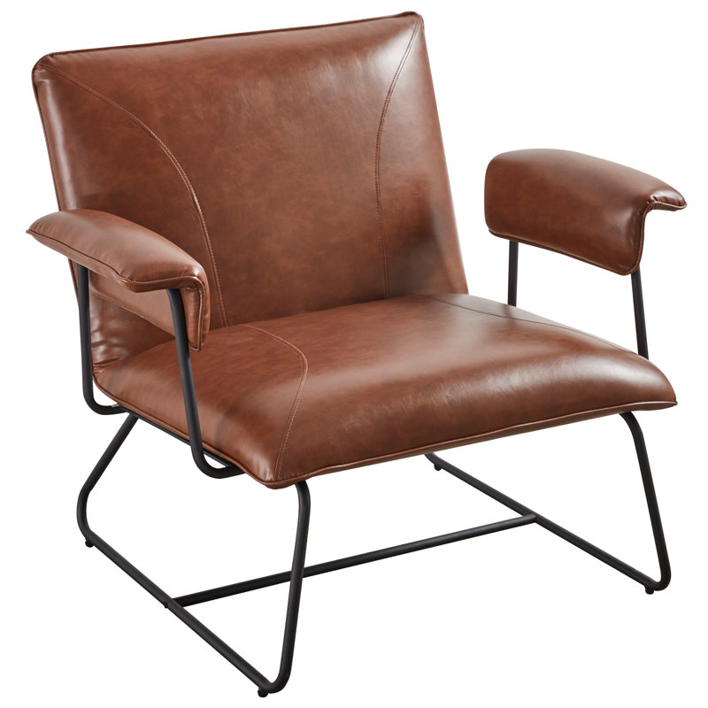 Fauteuil Klara, Similicuir brun