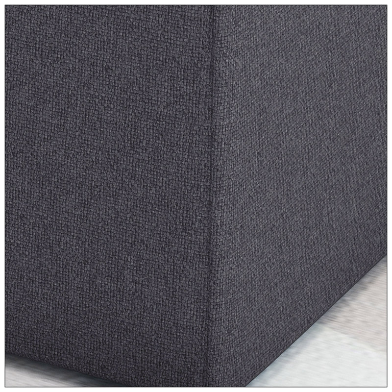 Cassella Upholstered Ottoman, Charcoal Gray Performance Basketweave