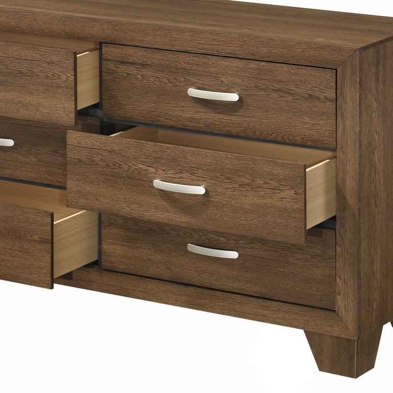 Commode à tiroir, commode à finition chêne Miquell