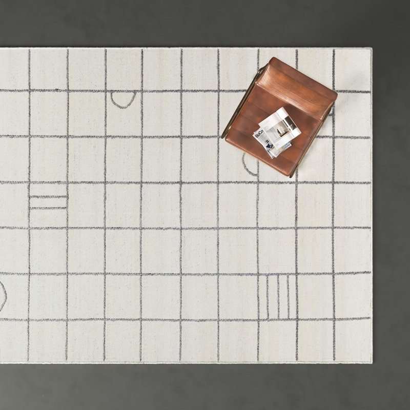 Loeb Flatweave Wool Checkered Indoor Rug, Rectangle 5' x 7'6"