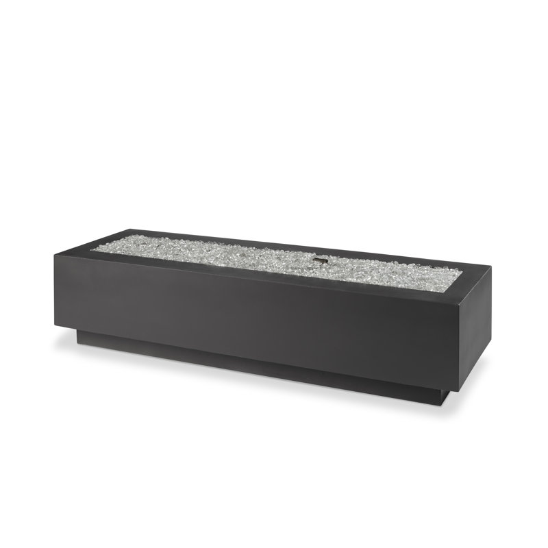 Cove Rectangle Concrete Smokeless Fire Pit Table, Midnight