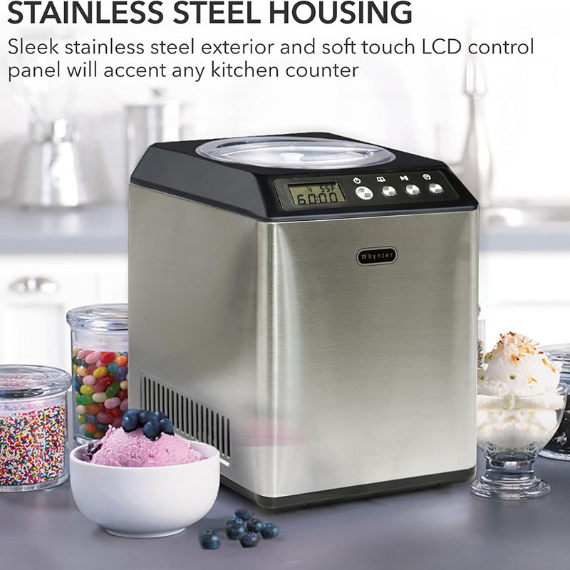 Whynter 2.1 Quart Black Stainless Steel Automatic Ice Cream Maker