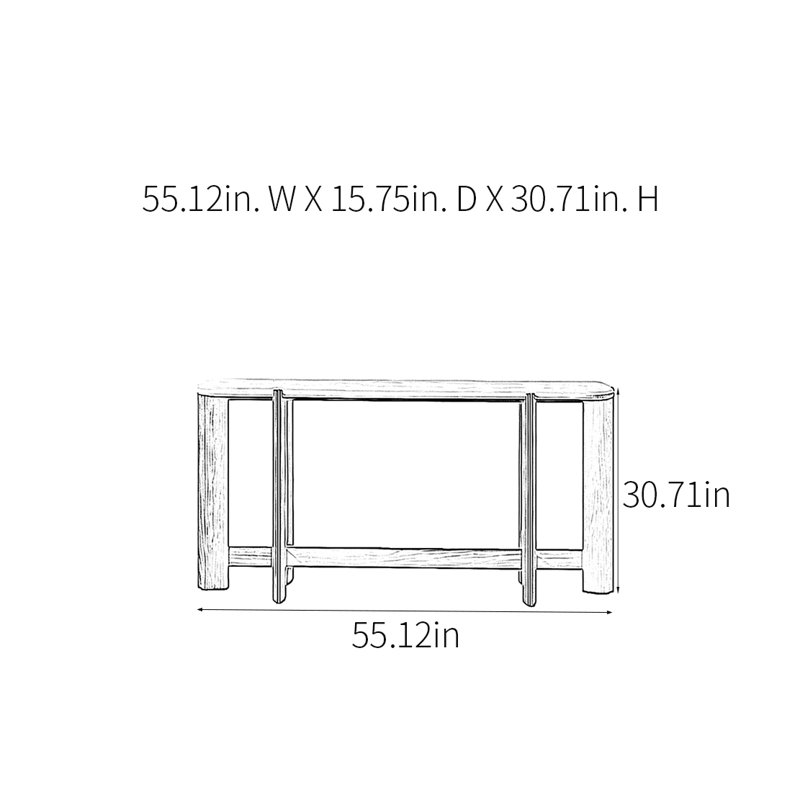 Console Baumann, H 30,71 po x l 55,12 po x P 15,75 po