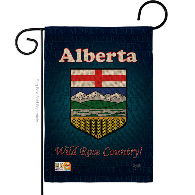 En toile jute 2 côtés 18,5 x 13 po alberta drapeau de jardin
