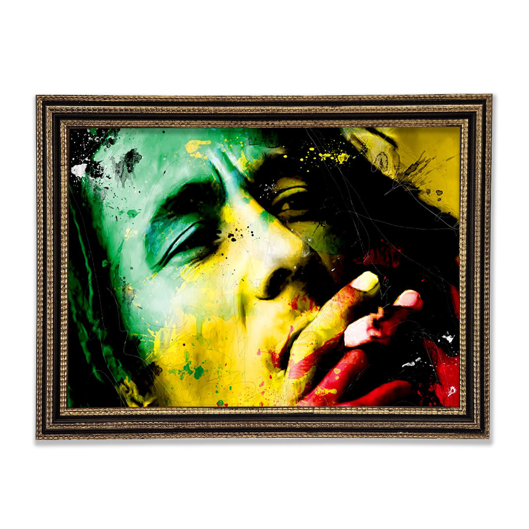 Bob Marley Colours Gerahmter Druck