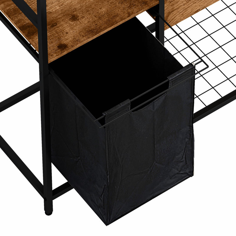 Oshun 47.24'' Adjustable Clothing Rack, Black/Brown
