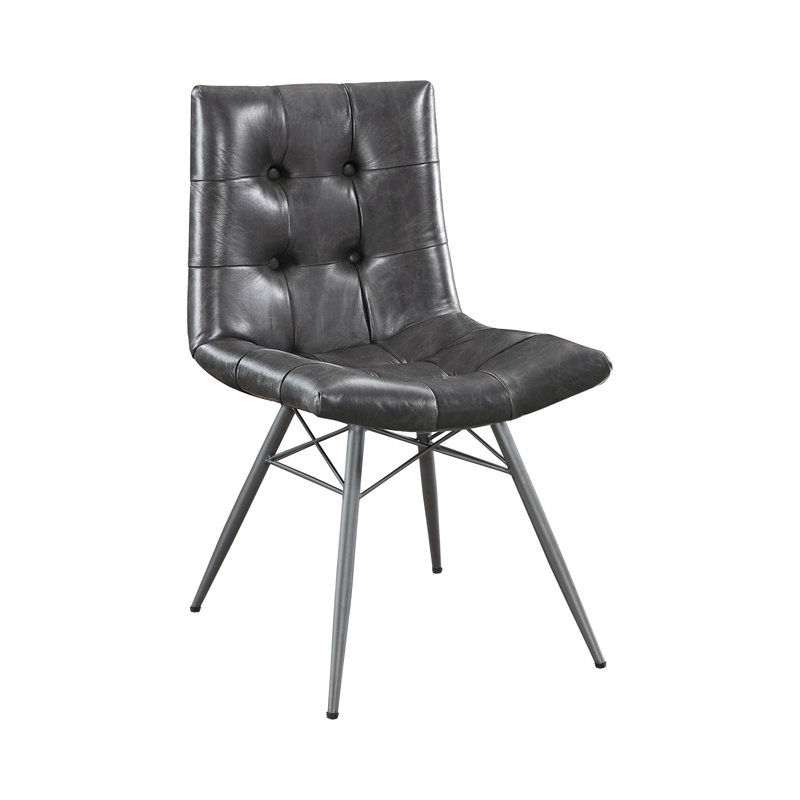 Chaise d’appoint rembourrée en gris anthracite Bayle