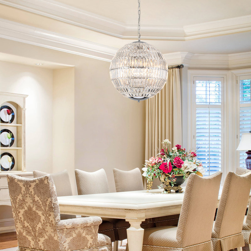 Ashaz 6 - Light Dimmable Globe Chandelier