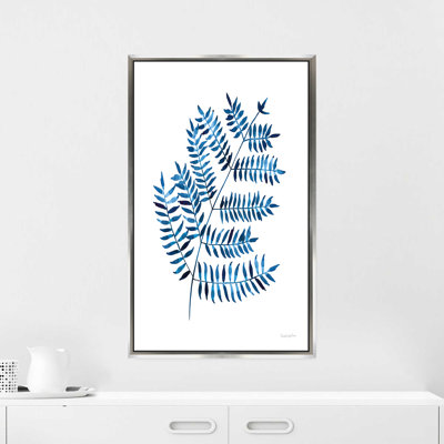 "Woodland Fern" par Mercedes Lopez, reproduction sur toile dans un cadre flottant argenté