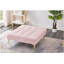 Coussin convertible pour canapé-lit simple, pieds en métal doré, tissu en peluche (rose).