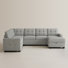 Chenille Sleeper Sectional L Shaped Modular Sofa Bed With Storage Space