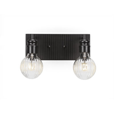 Barre d'éclairage de salle de bain 2 lumières Edge avec finition espresso et ampoule DEL 4 watts