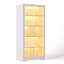 Armoire de rangement 65 po avec porte en verre, vitrine à 5 niveaux avec lumières à capteur de couleur-1781036512