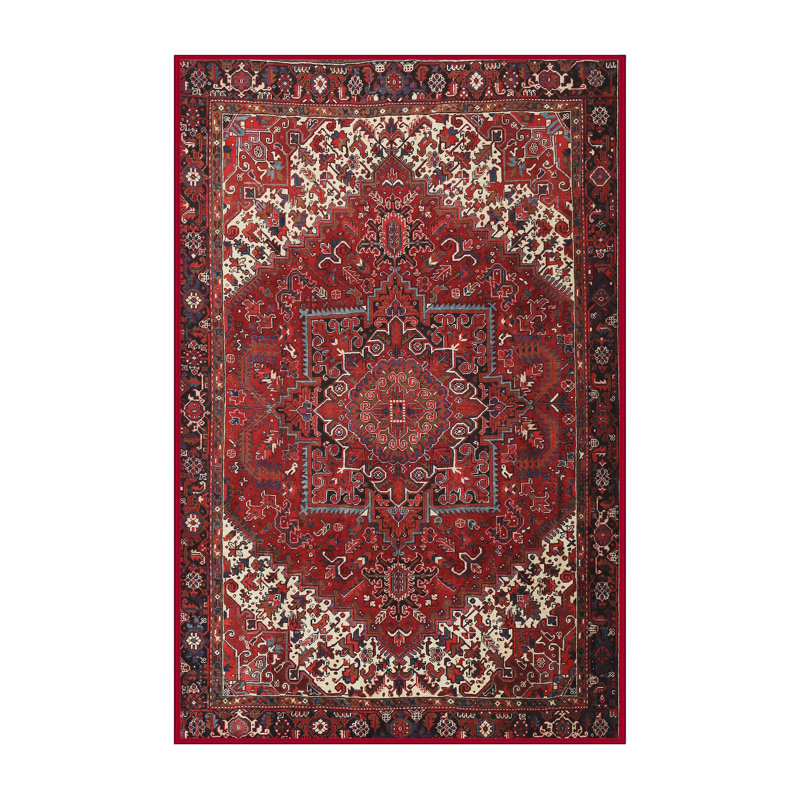 Tapis rouge/rose traditionnel Grazian, Rectangle 5 pi x 7 pi