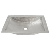Avila Brushed Nickel Hand Hammered Rectangular Undermount Bathroom Sink