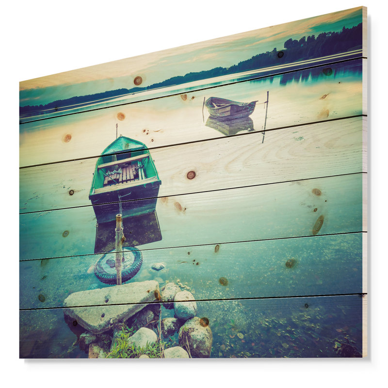 « bateau », reproduction de photo, H 15 po x l 20 po x P 1 po, Bois