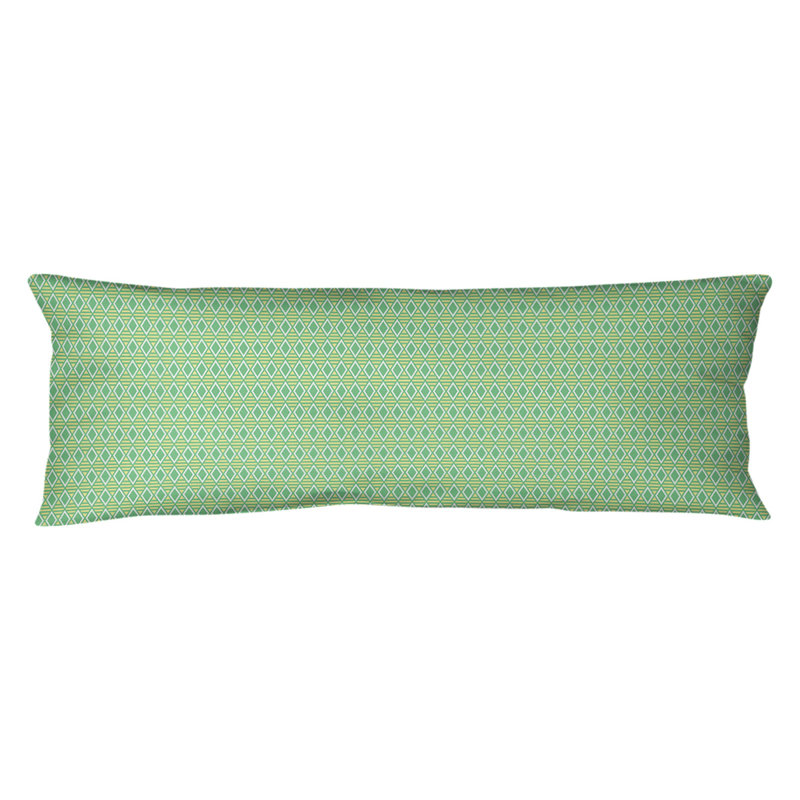 Coussin lombaire à motif géométrique Katelyn Elizabeth, Vert/jaune, Bourre en polyester, Molleton moelleux