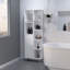 Armoire à linge blanche à 9 tablettes