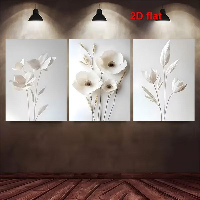 3 Piece Wrapped Canvas Print, 45 cm H x 90 cm W