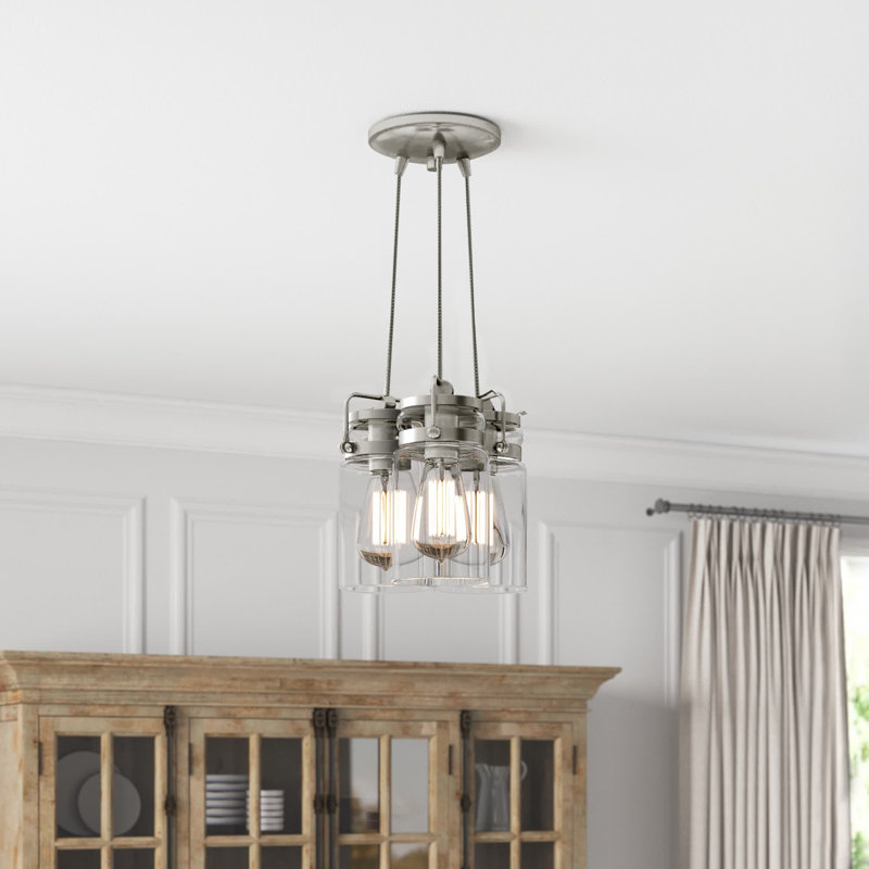 Sue 3 - Light Cluster Pendant, Brushed Nickel
