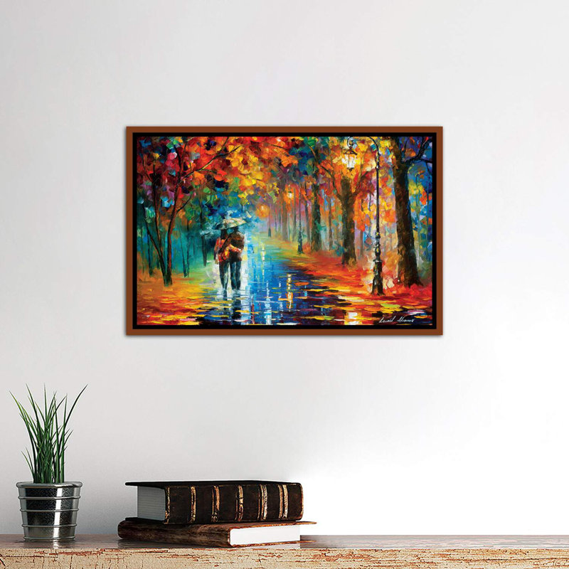 «Autumn Hug» par Leonid Afremov, reproduction d'art sur toile tendue, H 40 po x l 60 po, Toile encadrée