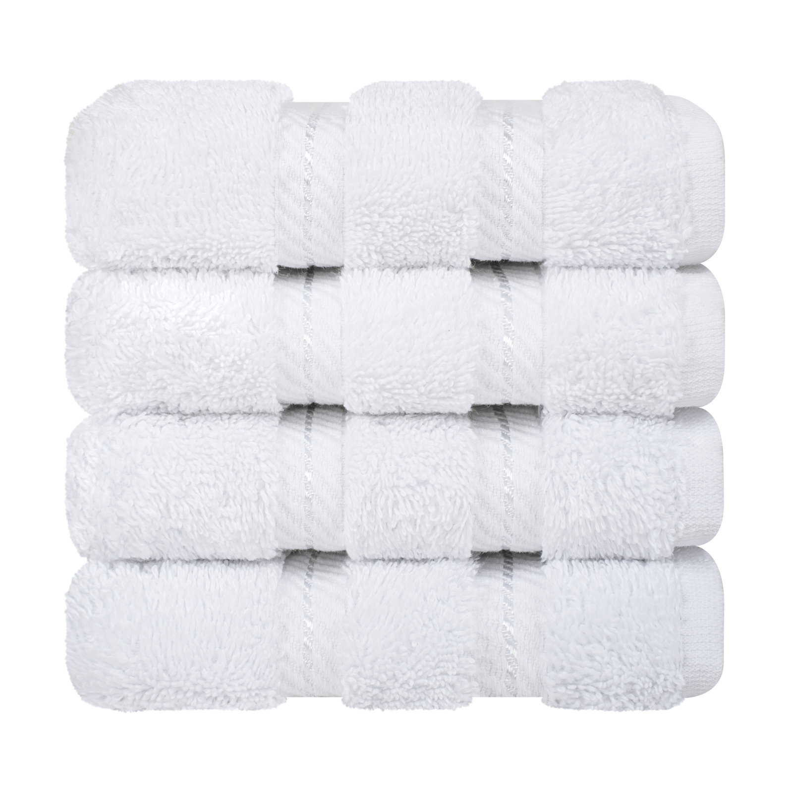 Darcelle 100% Cotton 4-Piece Turkish Washcloth Set, Bright White
