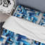 Ensemble de housse de couette en microfibre à rayures bleues et blanches Dynamic Blue-572942397