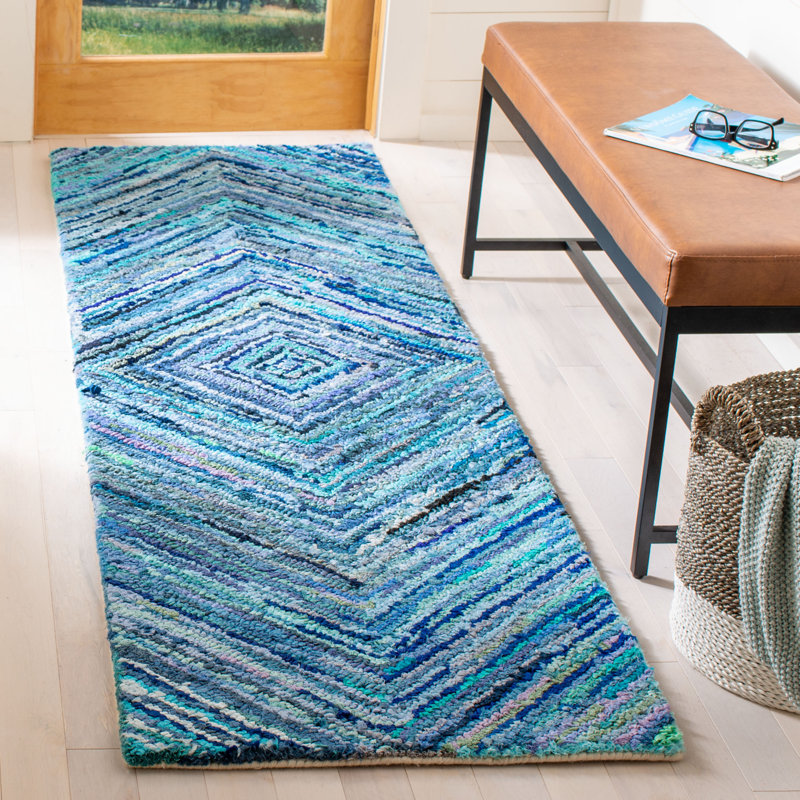 Baum Hand Tufted Cotton Geometric Rug, Runner 2'3" x 8'