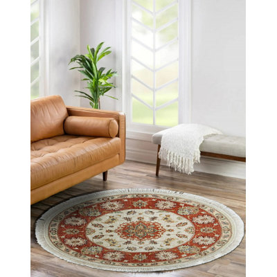 Tapis ivoire en laine noué à la main 9 x 12