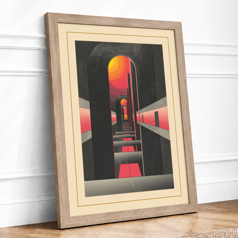 Figure Under Arch Industrial - Print, Oak, A4 - 29.7 x 21.0 cm