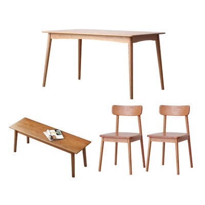 Table rectangulaire en bois massif domestique simple