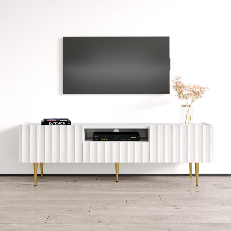 Crédence de rangement l 63 po Gavette, blanc