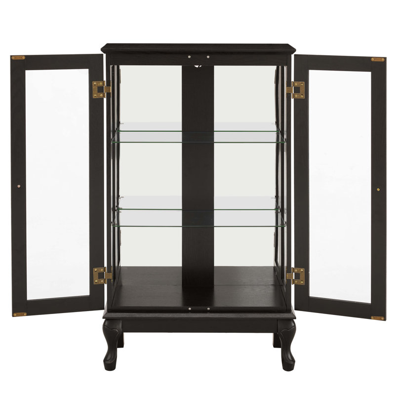 Vitrine avec portes en verre trempé, Noir