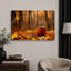 «Autumn Fall», citrouille de l'Action de grâce dans la forêt orange, paysage naturel, impression sur toile encadrée-98161386